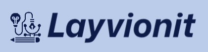 Layvionit logo on a light blue background