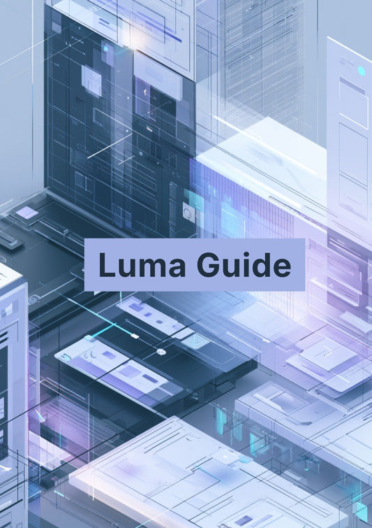 Luma Guide with futuristic cityscape design